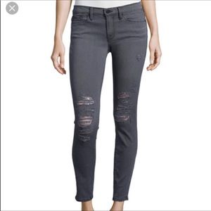 FRAME le skinny grey distressed jeans